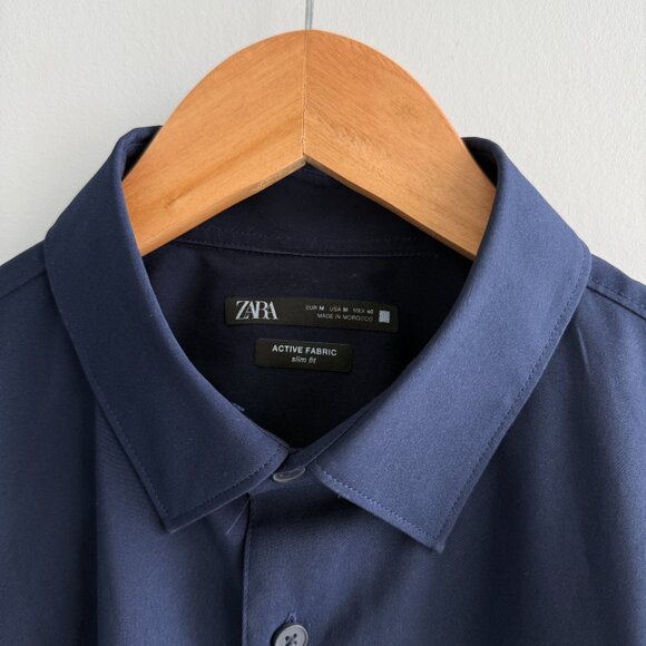 Zara Men's Navy Dress Shirt - Picture 2 of 5